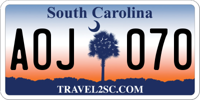 SC license plate AOJ070