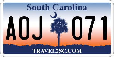 SC license plate AOJ071