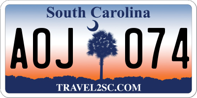 SC license plate AOJ074