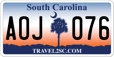 SC license plate AOJ076