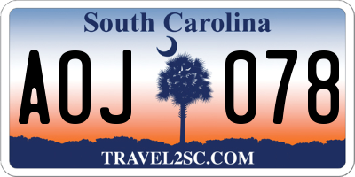SC license plate AOJ078