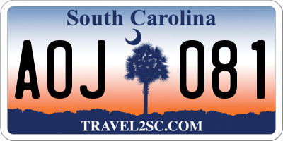 SC license plate AOJ081