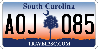 SC license plate AOJ085