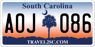 SC license plate AOJ086