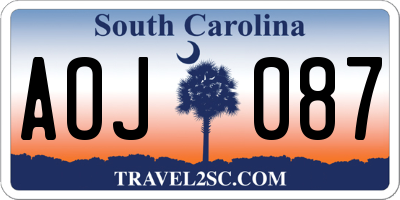 SC license plate AOJ087