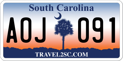 SC license plate AOJ091
