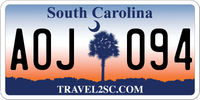 SC license plate AOJ094
