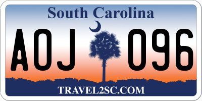 SC license plate AOJ096