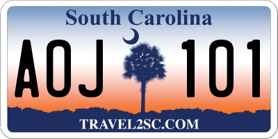 SC license plate AOJ101