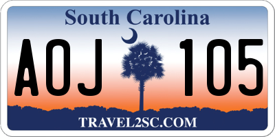 SC license plate AOJ105