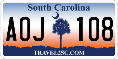 SC license plate AOJ108