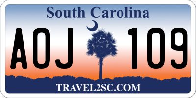 SC license plate AOJ109