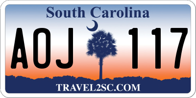 SC license plate AOJ117
