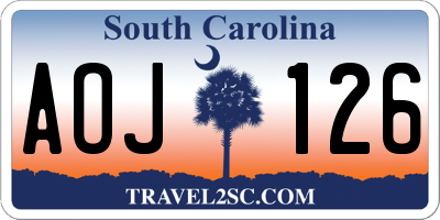 SC license plate AOJ126