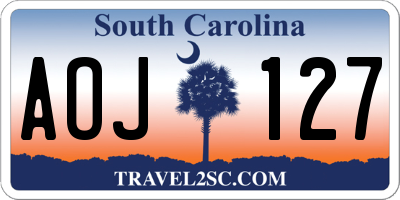SC license plate AOJ127