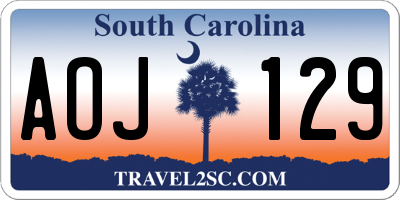 SC license plate AOJ129