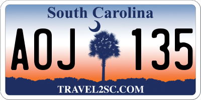 SC license plate AOJ135