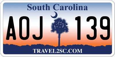 SC license plate AOJ139