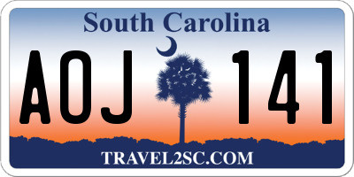 SC license plate AOJ141