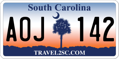 SC license plate AOJ142