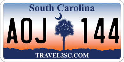 SC license plate AOJ144