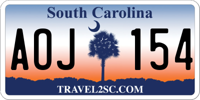 SC license plate AOJ154