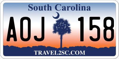 SC license plate AOJ158