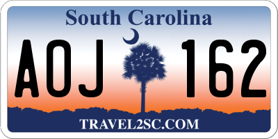 SC license plate AOJ162