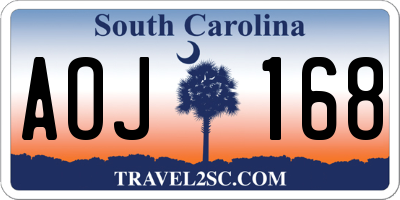 SC license plate AOJ168