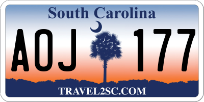 SC license plate AOJ177