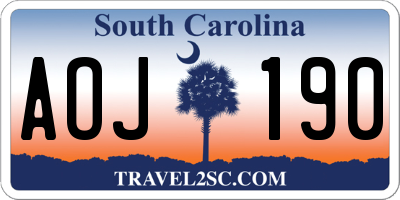 SC license plate AOJ190