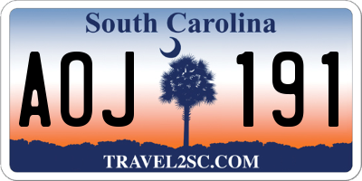SC license plate AOJ191