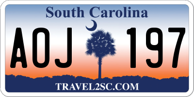 SC license plate AOJ197
