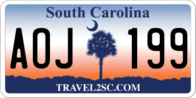 SC license plate AOJ199