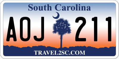SC license plate AOJ211