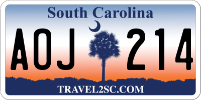 SC license plate AOJ214