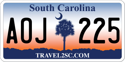 SC license plate AOJ225