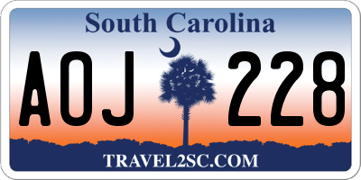 SC license plate AOJ228