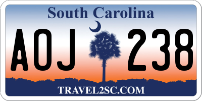 SC license plate AOJ238