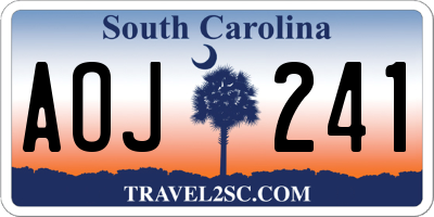 SC license plate AOJ241