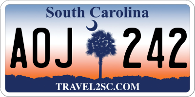 SC license plate AOJ242