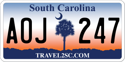 SC license plate AOJ247