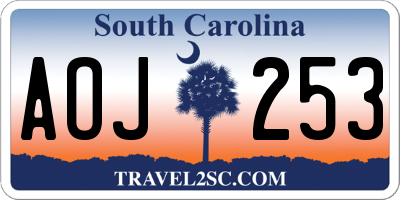 SC license plate AOJ253