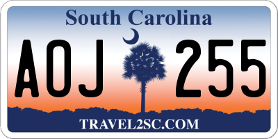 SC license plate AOJ255