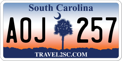 SC license plate AOJ257