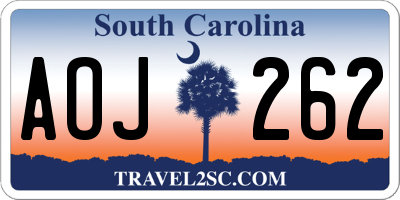 SC license plate AOJ262