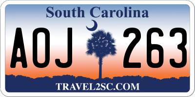 SC license plate AOJ263