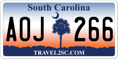 SC license plate AOJ266