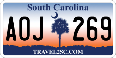 SC license plate AOJ269