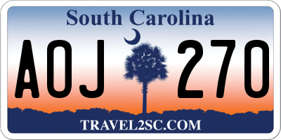 SC license plate AOJ270